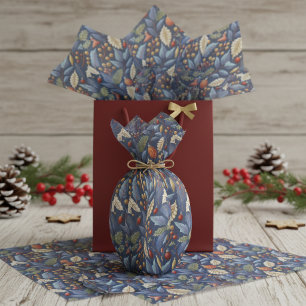 Blue Gold Christmas Pattern#18 ID1009 Tissue Paper