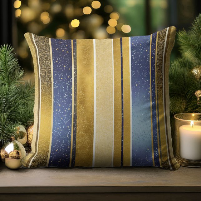 Blue Gold Christmas Pattern#27 ID1009 Cushion (Creator Uploaded)