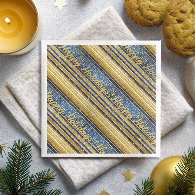 Blue Gold Christmas Pattern#28 ID1009 Napkin (Creator Uploaded)