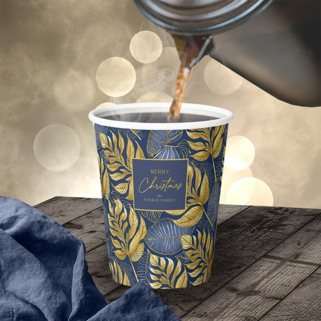 Blue Gold Christmas Pattern#29 ID1009 Paper Cups (Creator Uploaded)