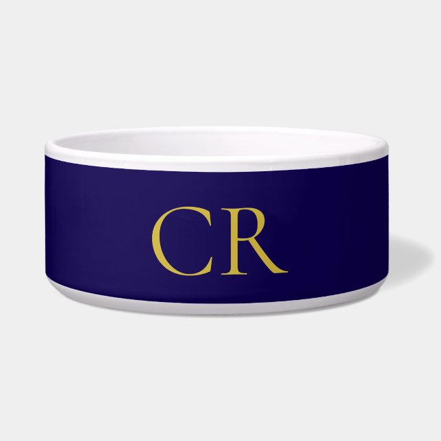 Blue & Gold Color Monogram Modern Minimalist  (Front)