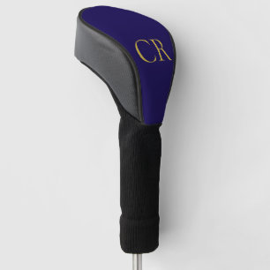 Blue & Gold Color Monogram Modern Minimalist  Golf Head Cover