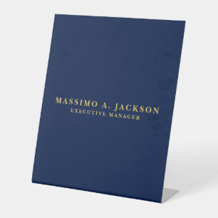 Blue Gold Colors Professional Trendy Modern Plain Pedestal Sign