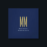 Blue Gold Colours Monogram Initial Letters Name Canvas Print<br><div class="desc">Represent yourself with this modern,  elegant design. This template can be customised to meet all professional occupations.</div>