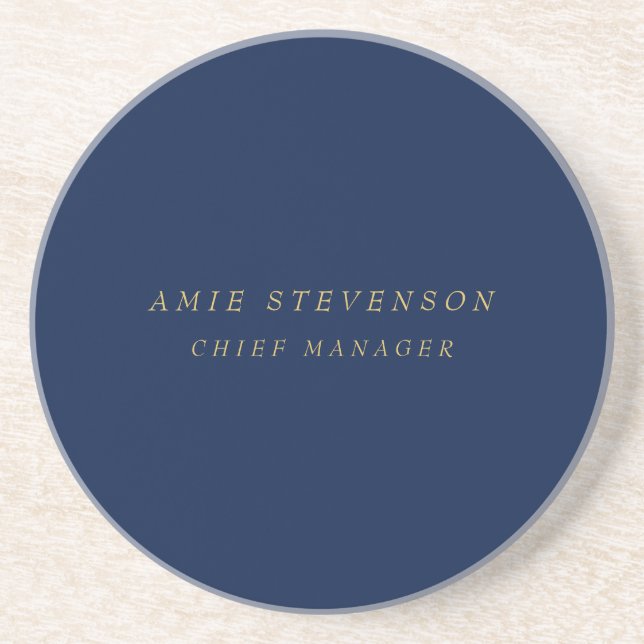 Blue Gold Colours Professional Classical Plain Coaster (Front)