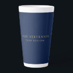 Blue Gold Colours Professional Classical Plain Latte Mug<br><div class="desc">Represent yourself with this modern,  elegant design. This template can be customised to meet all professional occupations.</div>