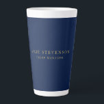 Blue Gold Colours Professional Classical Plain Latte Mug<br><div class="desc">Represent yourself with this modern,  elegant design. This template can be customised to meet all professional occupations.</div>