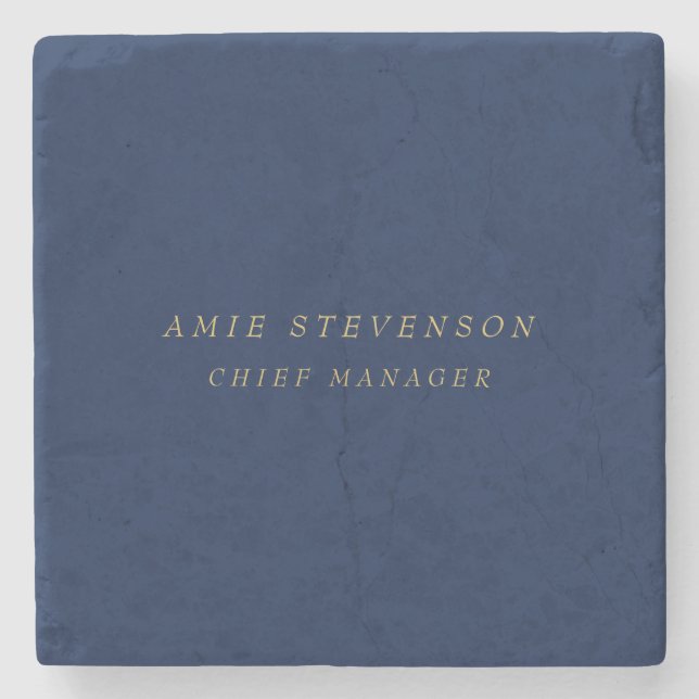Blue Gold Colours Professional Classical Plain Stone Coaster (Front)