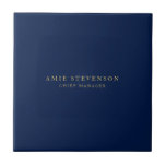 Blue Gold Colours Professional Classical Plain Tile<br><div class="desc">Represent yourself with this modern,  elegant design. This template can be customised to meet all professional occupations.</div>
