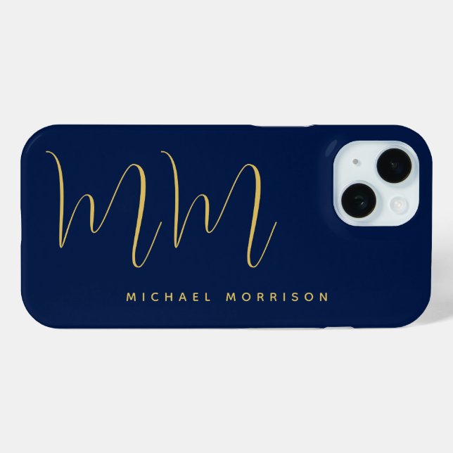 Blue Gold Colours Professional Initial Letters Nam Case-Mate iPhone Case (Back (Horizontal))