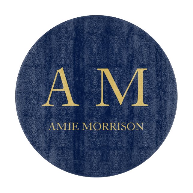 Blue Gold Colours Professional Initial Letters Nam Cutting Board (Front)