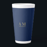 Blue Gold Colours Professional Initial Letters Nam Latte Mug<br><div class="desc">Represent yourself with this modern,  elegant design. This template can be customised to meet all professional occupations.</div>
