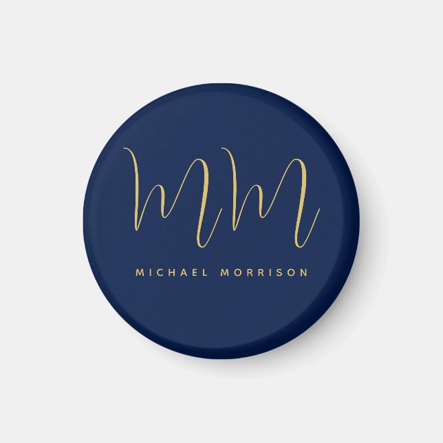 Blue Gold Colours Professional Initial Letters Nam Magnet (Front)