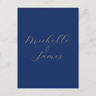 Blue & Gold Colours Professional Trendy Modern Nam Holiday Postcard