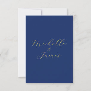 Blue & Gold Colours Professional Trendy Modern Nam Thank You Card