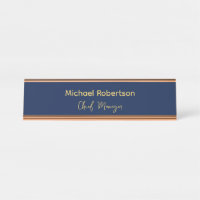 Blue Gold Colours Professional Trendy Modern Plain