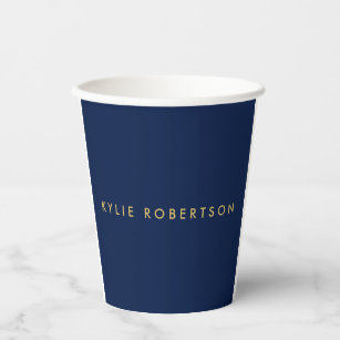 Blue Gold Colours Professional Trendy Modern Plain Paper Cups