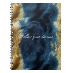 Blue Gold Cowhide Notebook