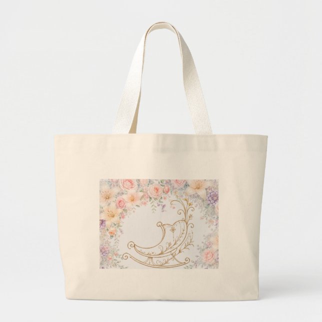 Blue Gold Cradle Baby Tote Bag (Front)