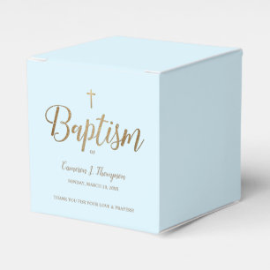 Blue Gold Cross Baby Boy Baptism Thank you  Favour Box
