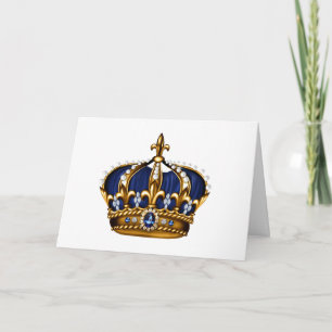 Blue Gold Crown Note Card