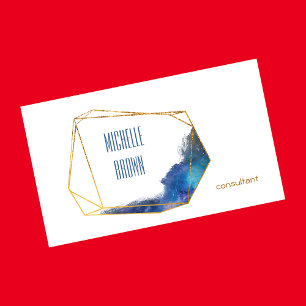 Blue gold crystal abstract consultant elegant busi business card