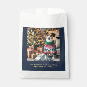 Blue Gold Custom Text Photo Favor Bags
