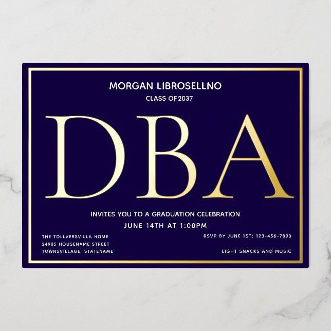 Blue Gold DBA Graduation (Front)