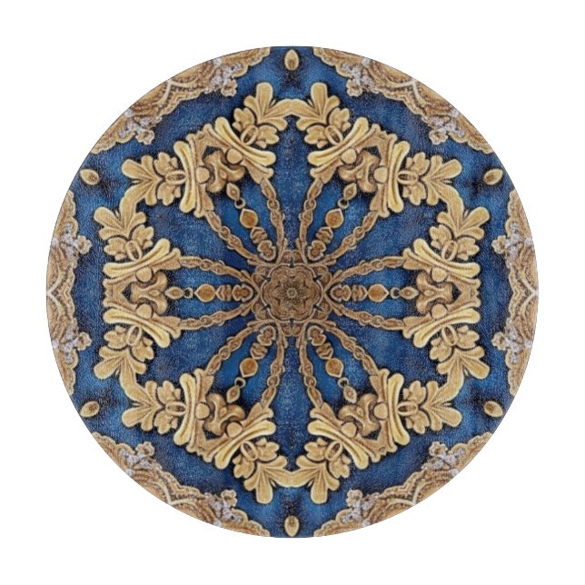 Blue Gold Decorative Cutting Board (Front)