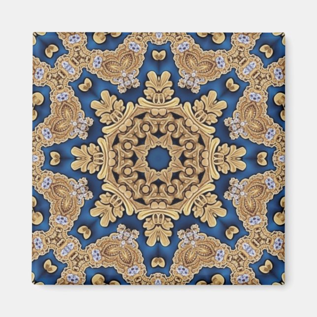 Blue Gold Decorative Magnet (Front)