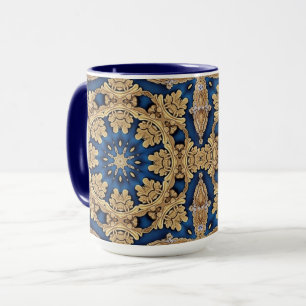Blue Gold Decorative Mug
