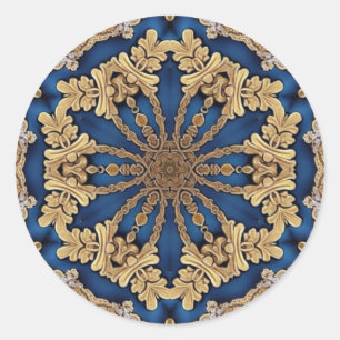 Blue Gold Decorative Sticker