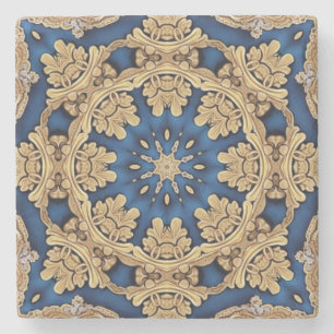 Blue Gold Decorative Stone Coaster