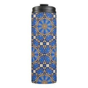 Blue Gold Decorative Thermal Tumbler