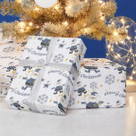 Blue Gold Denim Fashion Christmas Santa Pattern Wrapping Paper<br><div class="desc">Original design by Liliumdes.</div>