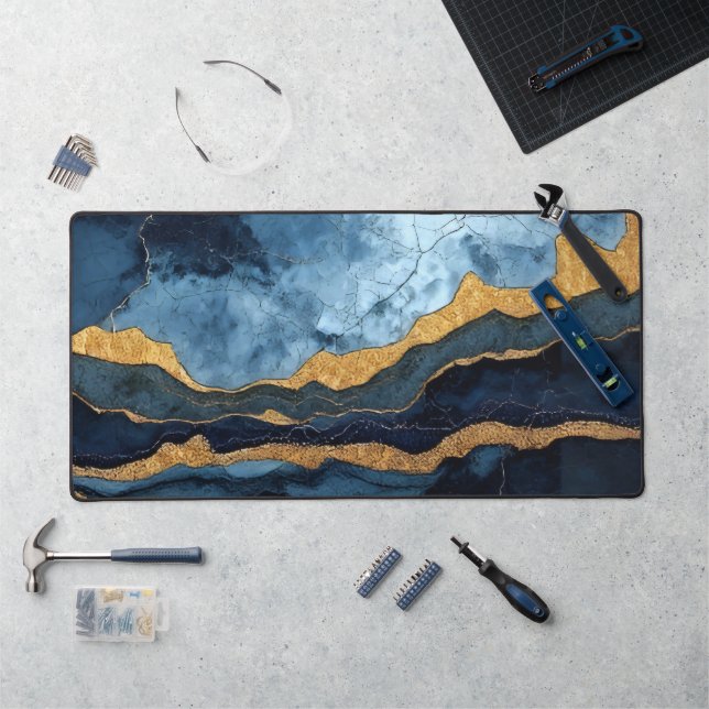 Blue Gold Desk Mat (Workstation)
