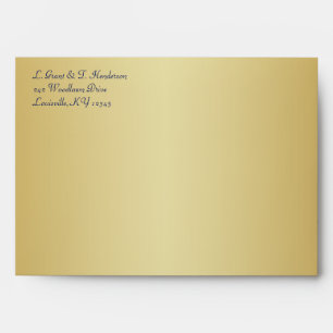 Blue, Gold Floral Envelope for 5x7 Sizes