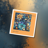 Blue & Gold Floral Stained Glass Elegant wedding