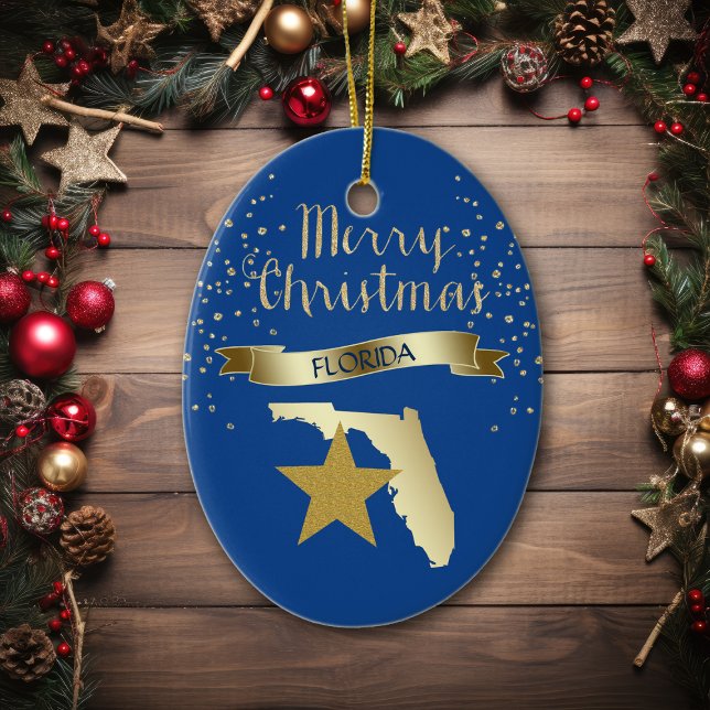 Blue Gold Florida Star Ceramic Tree Decoration (Creator Uploaded)