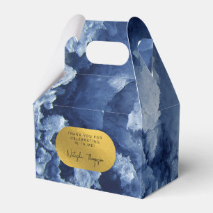 Blue Gold Foil Sea Crystals Signature Thank You Favour Box