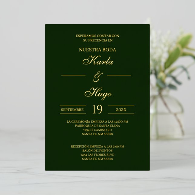 Blue gold foil Spanish Wedding (Standing Front)