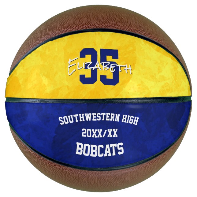 blue gold girls' team spirit commemorative basketball (Front)