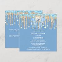 Blue gold glitter diamond bow shimmer lights