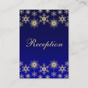 Blue, Gold Glitter LOOK Snowflakes Enclosure Card