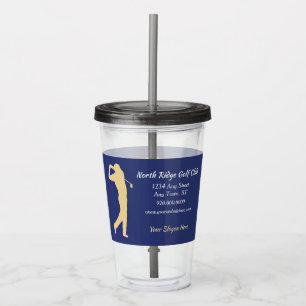 Blue Gold Golf Club Advertisement Acrylic Tumbler