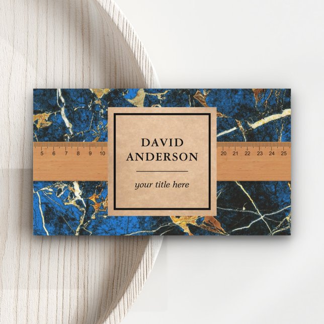Blue Gold Granite Splashback Kitchen Countertop Business Card (Creator Uploaded)