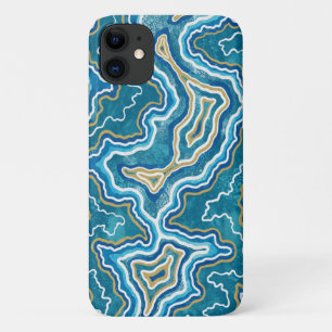 Blue Gold Graphic Agate Case-Mate iPhone Case