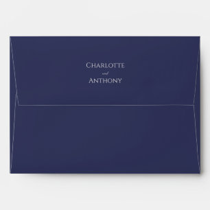 Blue Gold Greenery Modern Wedding Envelope