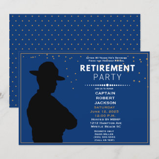 Blue Gold Highway Patrol Retirement Party Invita Invitation