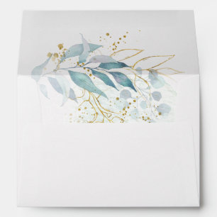 Blue Gold (Imitate) White Wedding Collection Envelope
